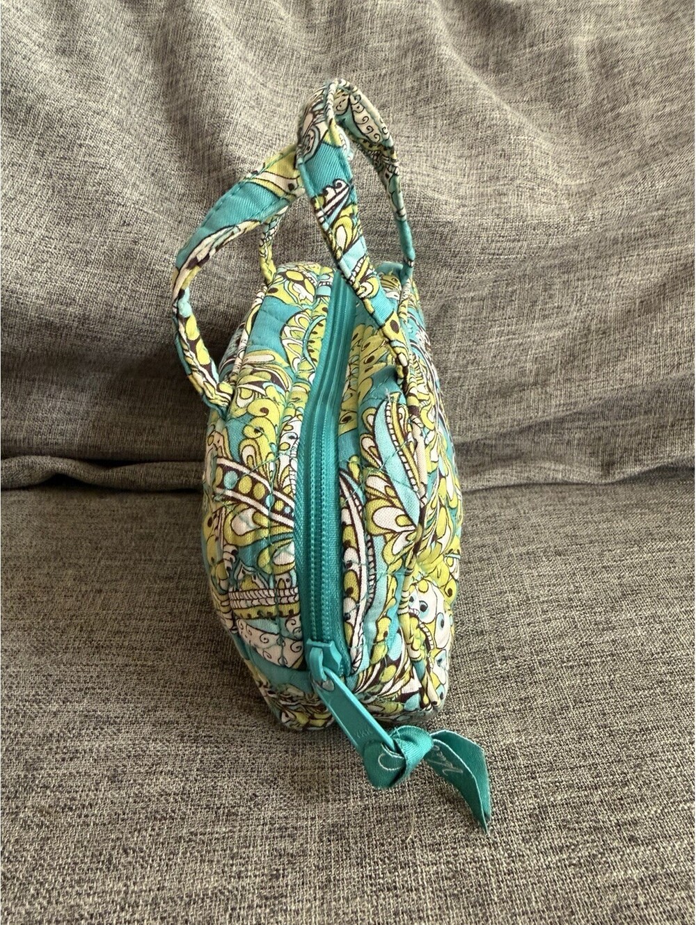 Vera Bradley Small Handbag In Peacock Paisley 8x4x2 Double Handle Zip Top - Picture 4 of 10